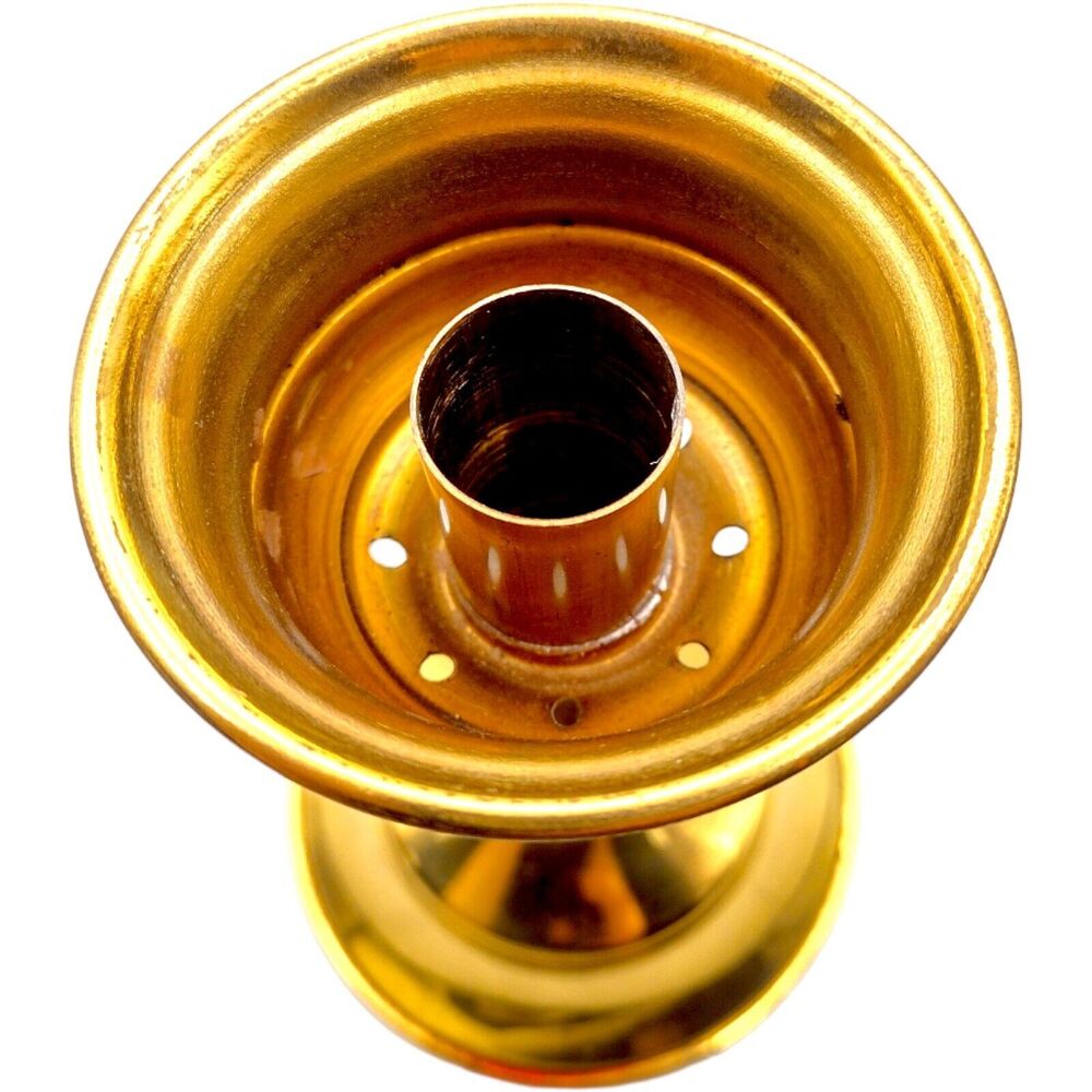 Vintage Gold Brass Candle Stick Holder Oil Lamp Base 6.5" Made In England - Picture 11 of 16